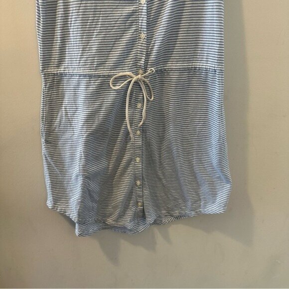Victoria’s Secret Blue Striped Button Front Drawstring Cami Dress Size Small - Picture 5 of 11